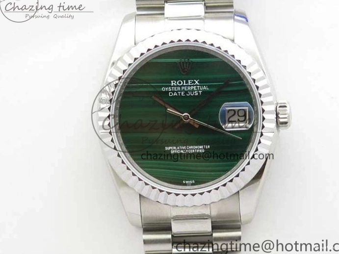 36mm Malachite Bracelet Green President Best SS SS on A2824 Dial DateJust EDF Edition 0216